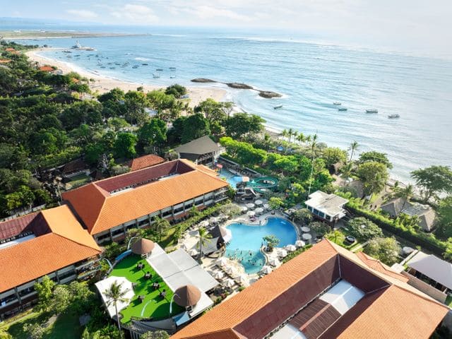 Resort aerial and South Kuta beach