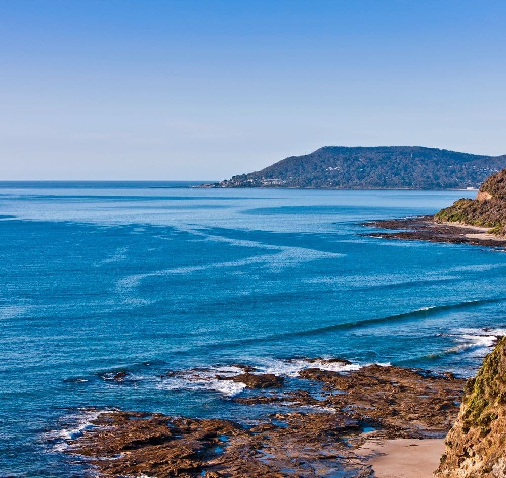 View from the Great Ocean Road entering Lorne