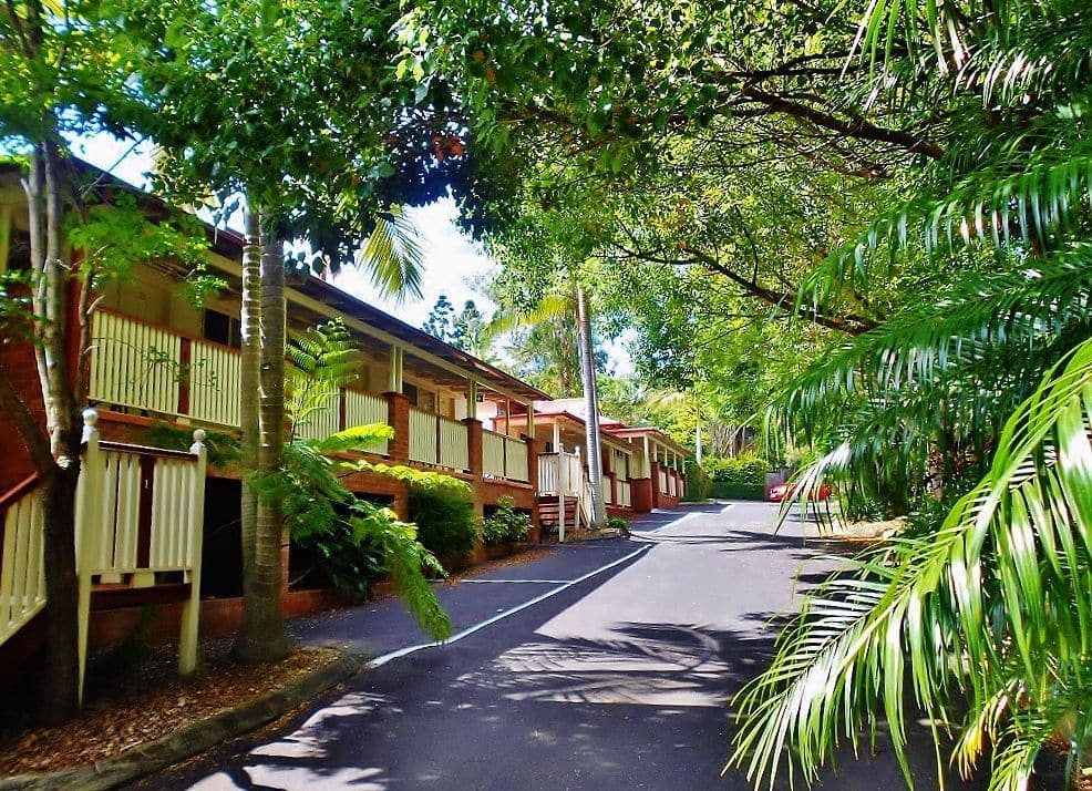 Surrounded by lush gardens