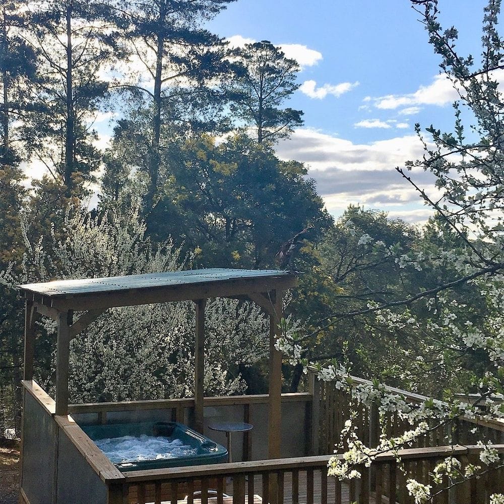 Salt hot tub with views 