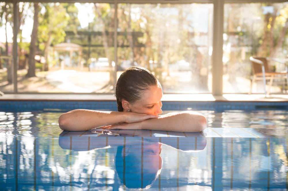 Relax or swimming a few laps after your day out