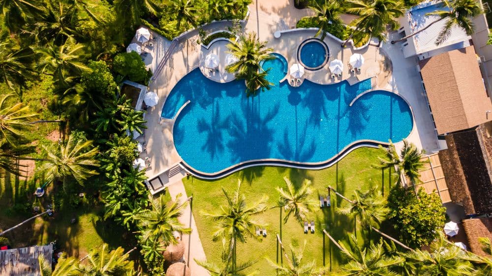 Pool aerial view
