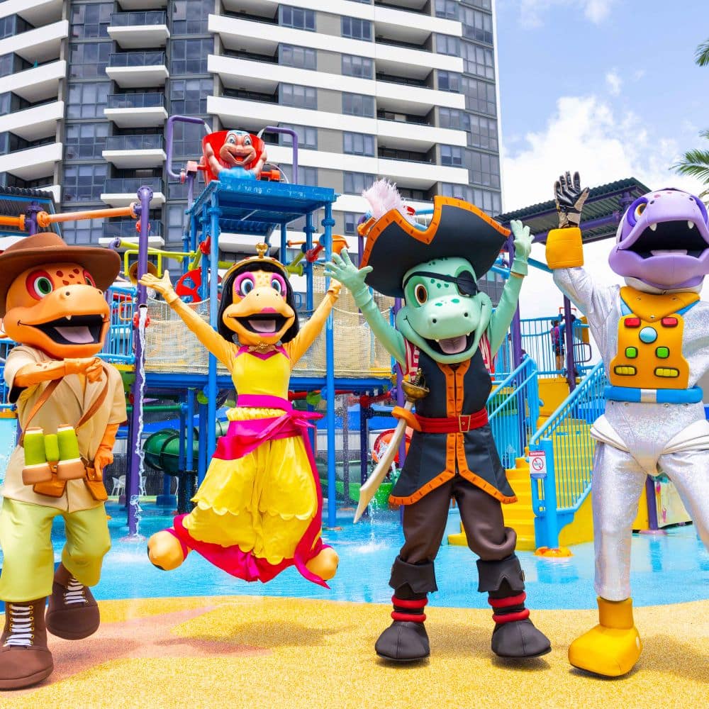 Paradise Resort Gold Coast - Resort Mascots Dusty, Cleo, Captain and Astro