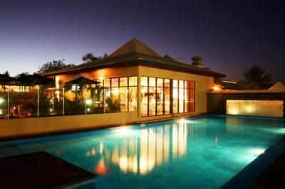 Pool area overlooking Zeebar