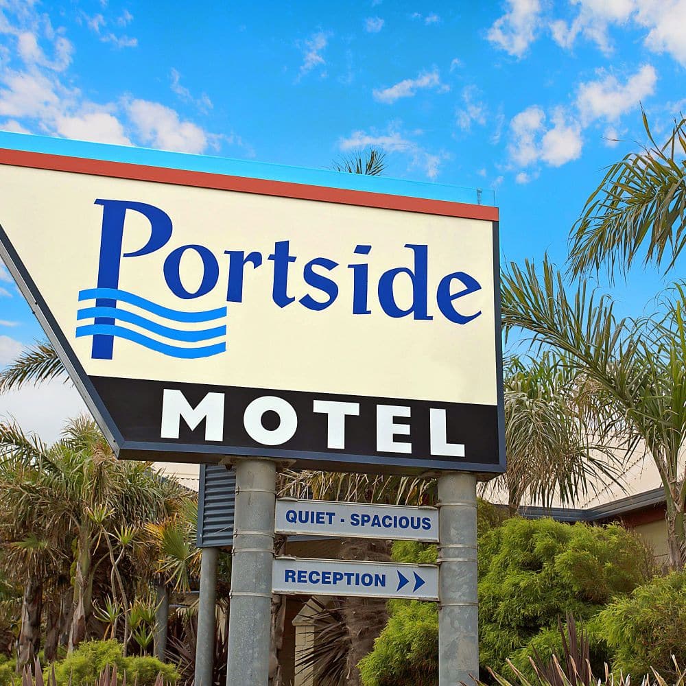 Look for the Portside Motel sign