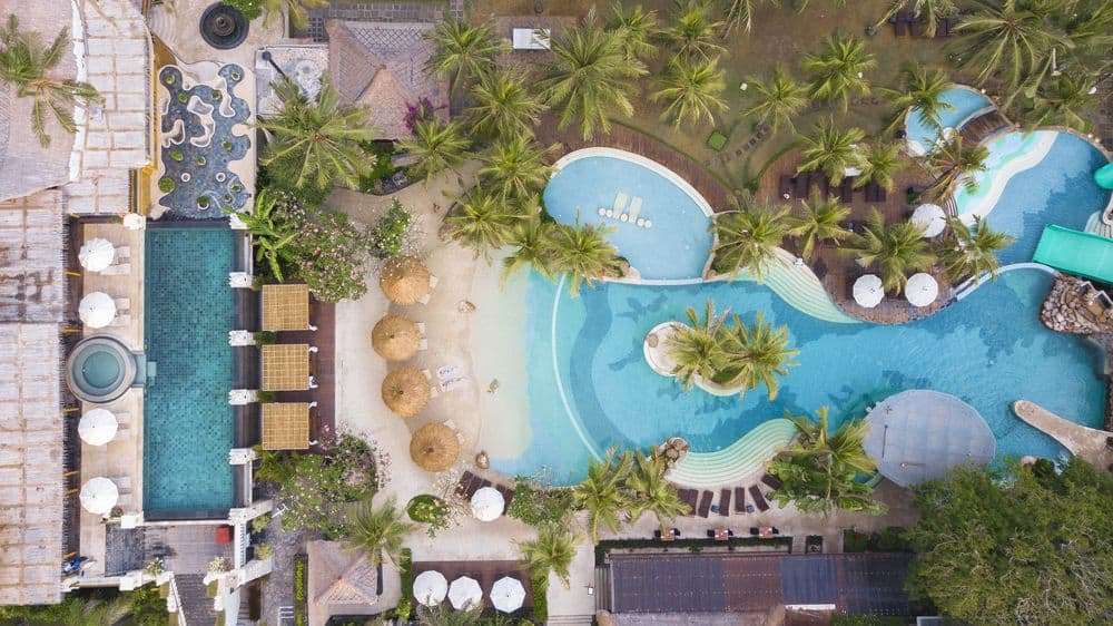 Aerial pool view
