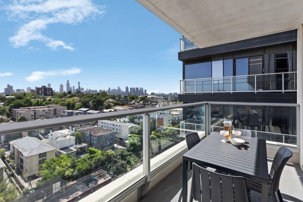 Private balconies for fresh air an added retreat 