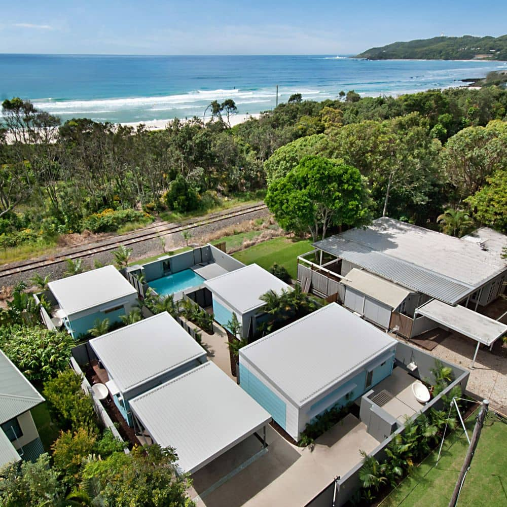 Aerial View to beach and town centre