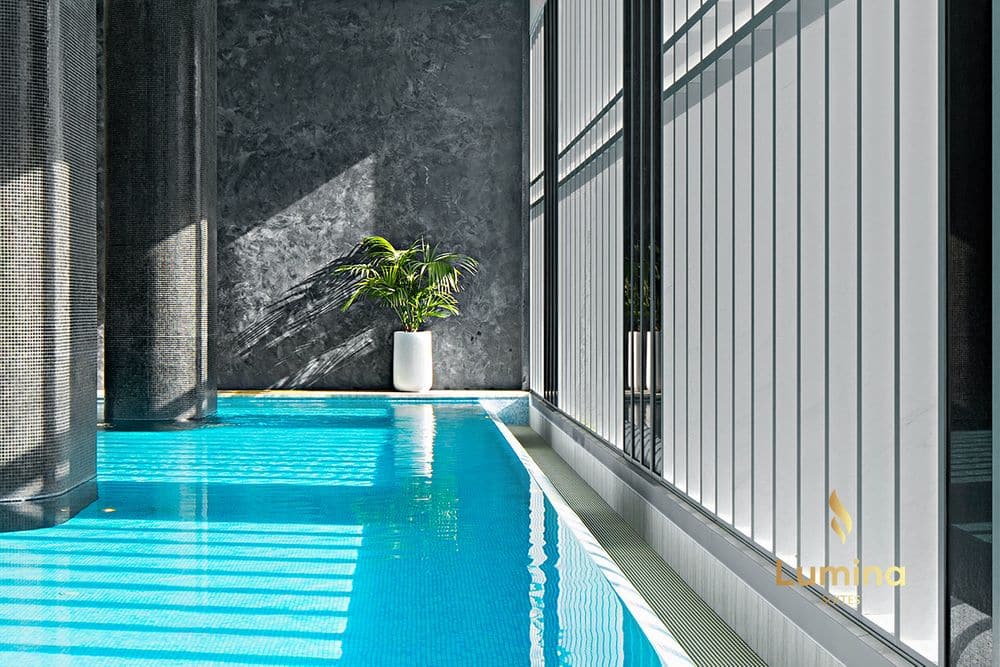 Sun filled pool.