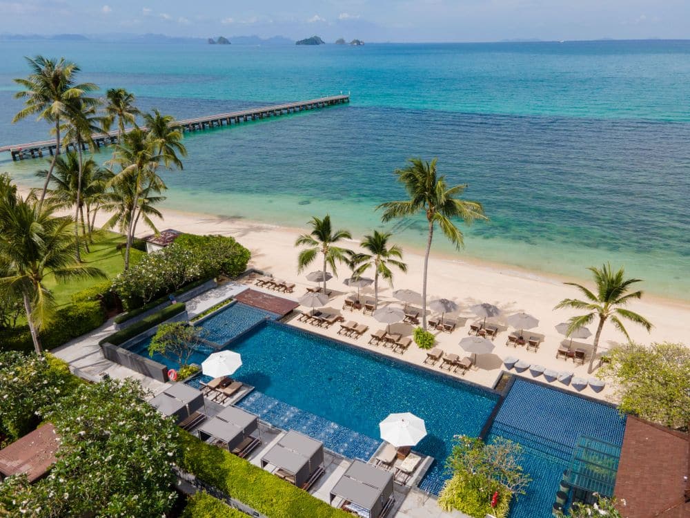 Aerial View of Beach Pool