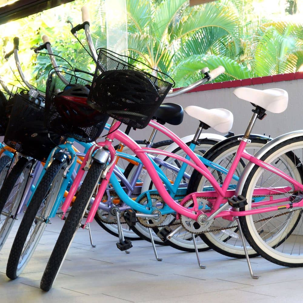 Enjoy complimentary beach cruiser bikes