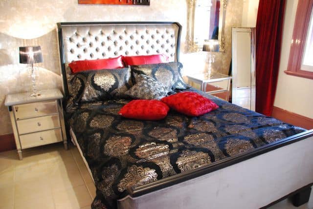 chandelier suite bedroom