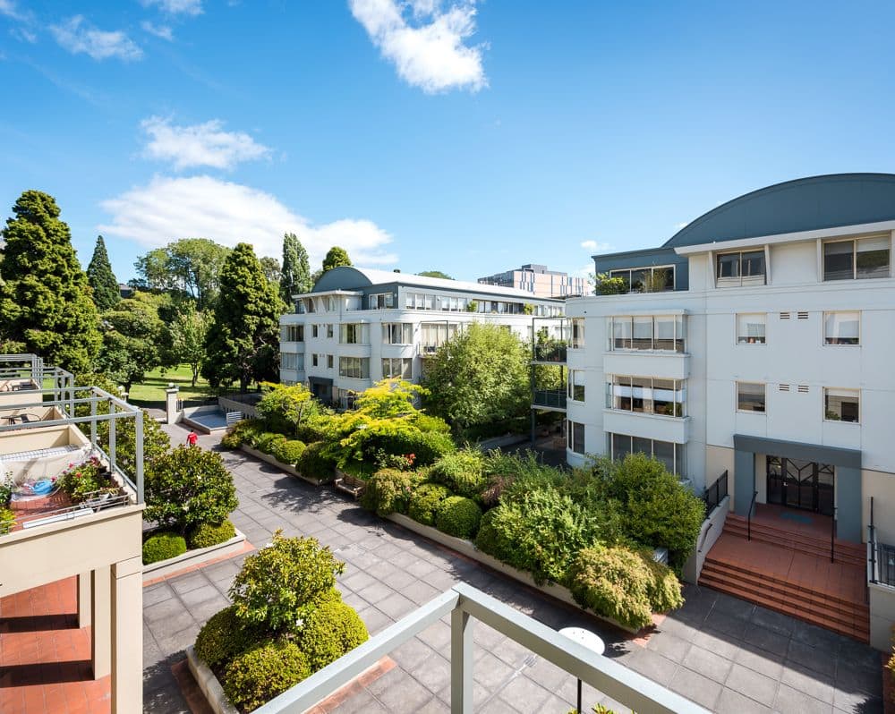 view to St David's Park from your balcony