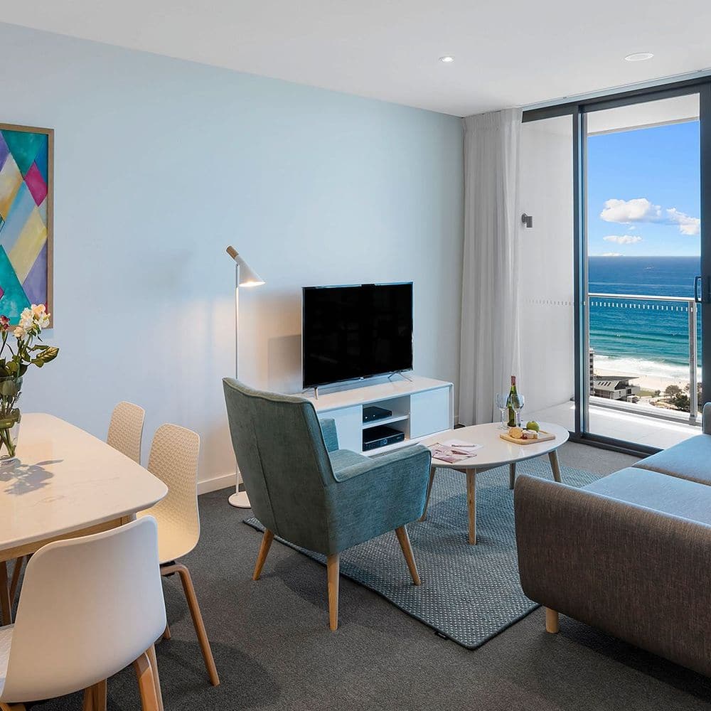 Avani Broadbeach Residences - 2 Bedroom Premier Ocean Suite - Living