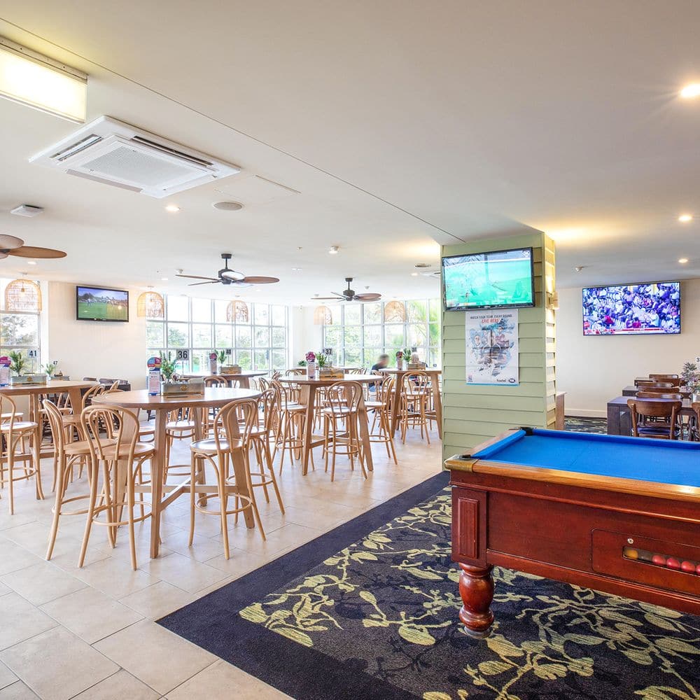 Pool table and lounge area