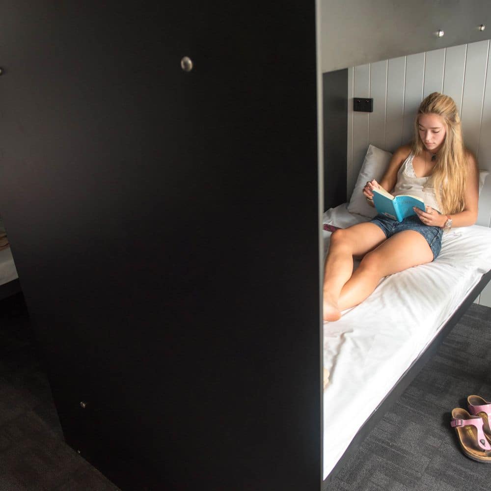 Pod style dorm bed