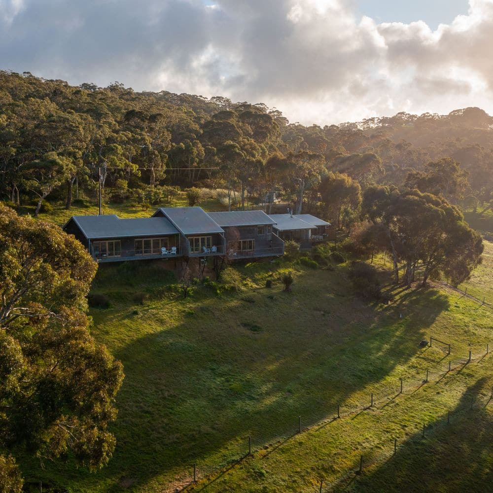 Sunrise over villas